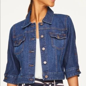Ann Taylor Loft  3/4 sleeve cropped denim jacket